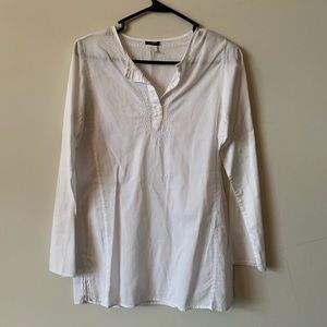 J. Crew white embroidered tunic peasant top (W4)